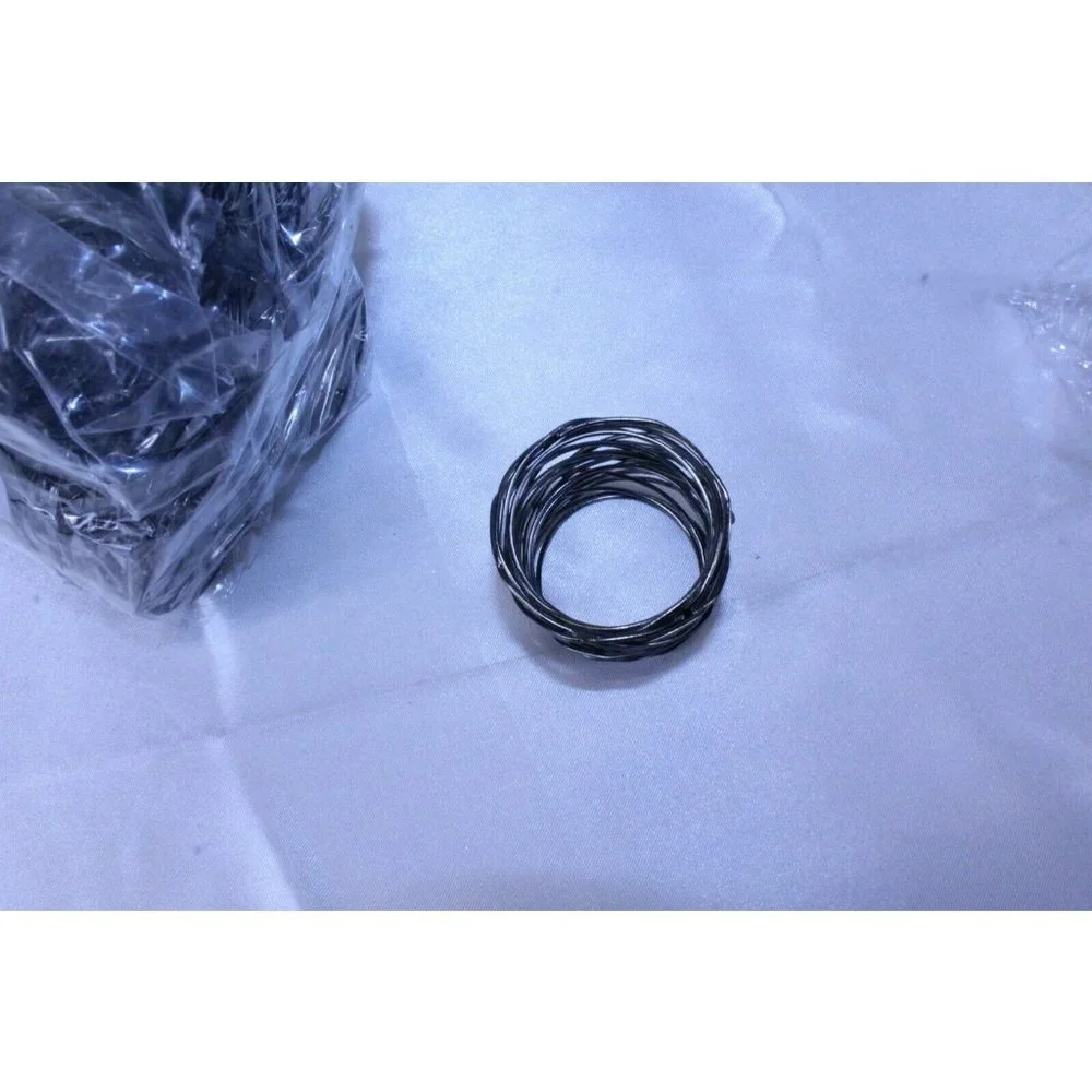 Set of 12 Metal Wire Ring Napkin Holders Platinum Color 1 1/2